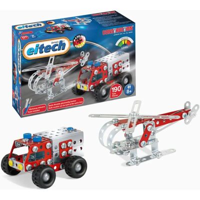Ensemble de construction de pompiers EITECH - Hélicoptère & Camion de pompiers - Publicité Ensemble de construction de pompiers EITECH - Hélicoptère & Camion de pompiers - Publicité