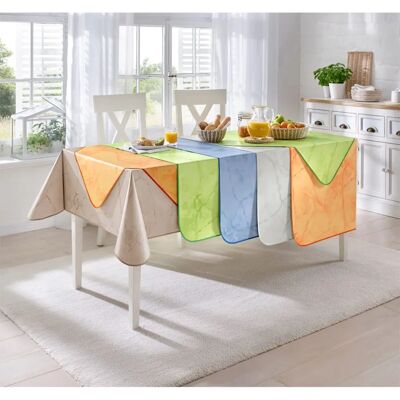 Beige Rechteckige Tischdecke - 130x160 cm - Wasserfest & Langlebig Beige Rechteckige Tischdecke - 130x160 cm - Wasserfest & Langlebig