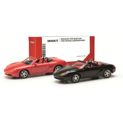 Voiture Modèle Porsche Boxster S Herpa - Rouge et Noir - H0 Voiture Modèle Porsche Boxster S Herpa - Rouge et Noir - H0
