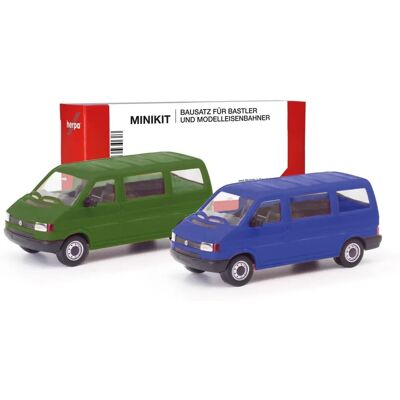 Herpa Volkswagen T4 Vert Olive et Bleu Ultramarin - Voiture Miniature Herpa Volkswagen T4 Vert Olive et Bleu Ultramarin - Voiture Miniature