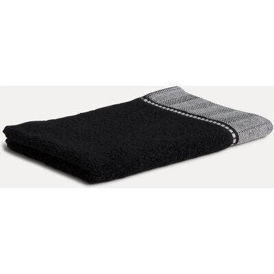 Möve Brooklyn Zwart Katoen Linnen Handdoek - 30x50cm Möve Brooklyn Zwart Katoen Linnen Handdoek - 30x50cm