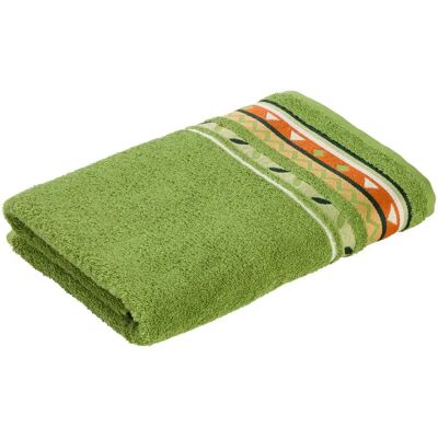 Möve Frottana Country - Olijfgroene Handdoek - 67 x 140 cm Möve Frottana Country - Olijfgroene Handdoek - 67 x 140 cm