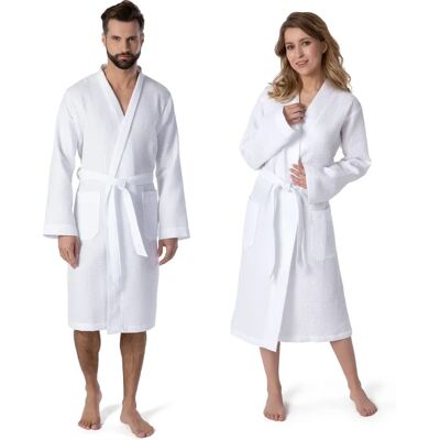 MÖVE Wit Kort Katoen Kimono - Badjas MÖVE Wit Kort Katoen Kimono - Badjas