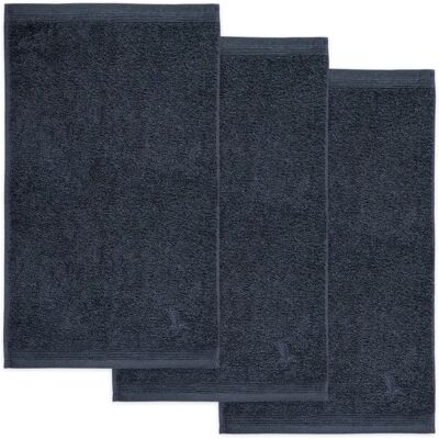 Möve Gris foncé 3 pcs Serviettes pour invités - Serviettes Möve Gris foncé 3 pcs Serviettes pour invités - Serviettes