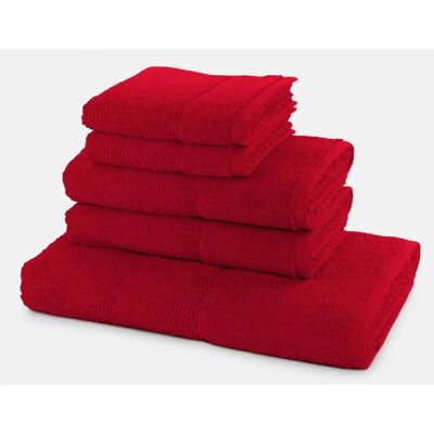 Frottana S61420402 Handtuch-Set - Baumwolle - Rot - 5 Stück Frottana S61420402 Handtuch-Set - Baumwolle - Rot - 5 Stück