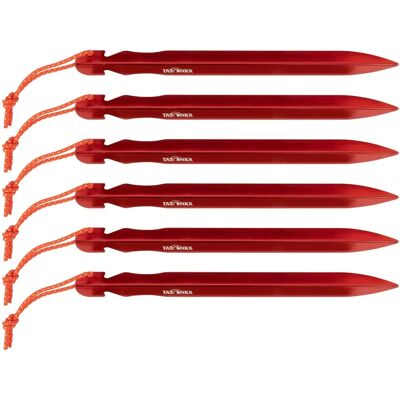 Tatonka Lightweight V-Shaped Tent Pegs - 6 Pack - Red - 17cm Tatonka Lightweight V-Shaped Tent Pegs - 6 Pack - Red - 17cm