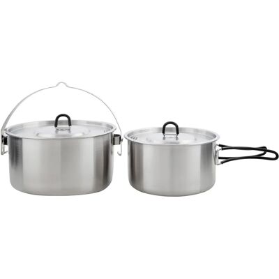 Ensemble de Camping Tatonka KETTLE II en Acier Inoxydable - 1,6L & 2,5L - Empilable Ensemble de Camping Tatonka KETTLE II en Acier Inoxydable - 1,6L & 2,5L - Empilable
