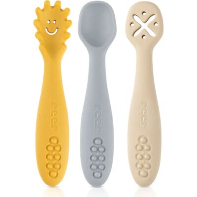 Reer 23072 Kinderbesteck-Set - Silikon, 3 Stück Reer 23072 Kinderbesteck-Set - Silikon, 3 Stück