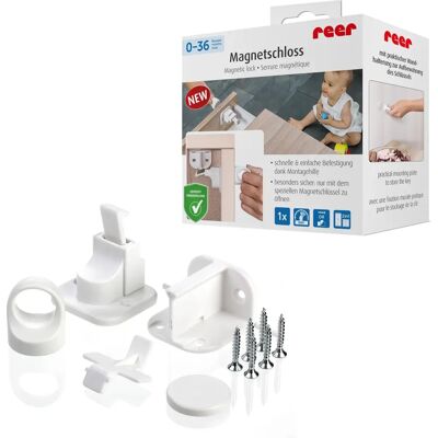 Reer Weiß Magnetschloss - Sichere Schrankverriegelung - 6 Stück Reer Weiß Magnetschloss - Sichere Schrankverriegelung - 6 Stück