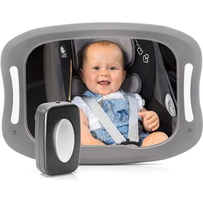Reer BabyView Auto-Zekerheidsspiegel met Licht - Antraciet Reer BabyView Auto-Zekerheidsspiegel met Licht - Antraciet