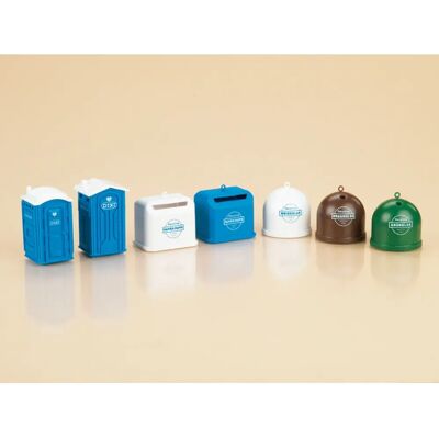 Auhagen 42593 HO Portable toilets & recycling containers - scale model accessory Auhagen 42593 HO Portable toilets & recycling containers - scale model accessory