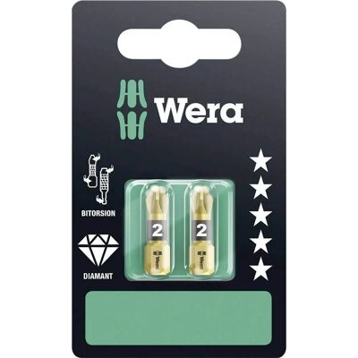 Wera Ponta - PZ 2 - 25mm - Resistente a impactos - Durável Wera Ponta - PZ 2 - 25mm - Resistente a impactos - Durável