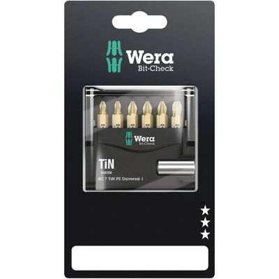 Ensemble de 7 embouts de tournevis TiN Wera - Universel pour perceuses - Publicité Ensemble de 7 embouts de tournevis TiN Wera - Universel pour perceuses - Publicité