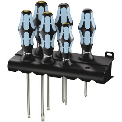 Set de destornilladores de acero inoxidable Wera 3334/3355/6 - Ergonómico, aislado VDE Set de destornilladores de acero inoxidable Wera 3334/3355/6 - Ergonómico, aislado VDE