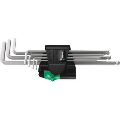 Wera set inbussleutels - 7 stuks, chroom, magnetisch, L-vormig Wera set inbussleutels - 7 stuks, chroom, magnetisch, L-vormig