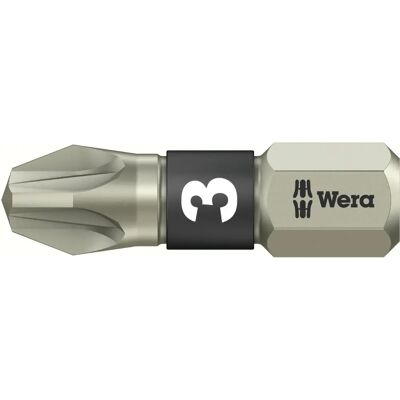 Wera 3855/1 TS PZ3 Rustfritt Stål Innsettingsbits - Torsjon, 25mm Wera 3855/1 TS PZ3 Rustfritt Stål Innsettingsbits - Torsjon, 25mm