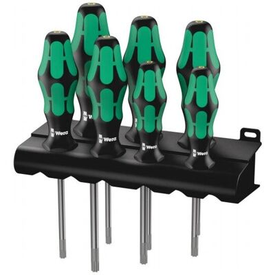 Conjunto de chaves de fenda Wera Kraftform Plus 367/7 TORX HF - Retenção Segura Conjunto de chaves de fenda Wera Kraftform Plus 367/7 TORX HF - Retenção Segura