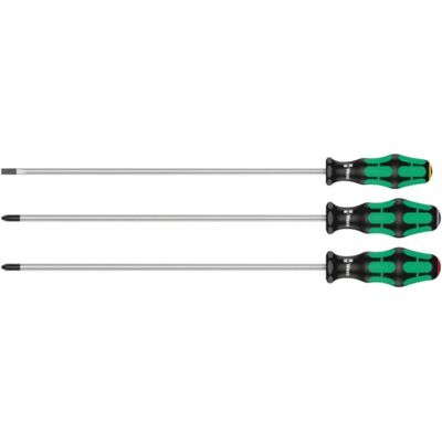 Conjunto de Chaves de Fenda Kraftform Plus Wera - Phillips, Pozidriv, Longo - 3 Peças Conjunto de Chaves de Fenda Kraftform Plus Wera - Phillips, Pozidriv, Longo - 3 Peças