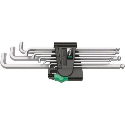 Wera Sechskant-Schlüsselsatz - 9 Stück, Metrisch/Imperial, Chrom Wera Sechskant-Schlüsselsatz - 9 Stück, Metrisch/Imperial, Chrom