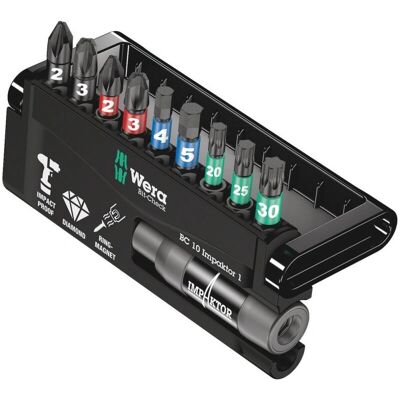 Set di Impattori Wera - Phillips, Pozidriv, Torx, Esagonali - 10 pezzi Set di Impattori Wera - Phillips, Pozidriv, Torx, Esagonali - 10 pezzi