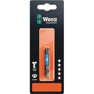 Wera 840/4 IMP DC Innvendig sekskantsbit - Hex-Plus, Diamantbelagt Wera 840/4 IMP DC Innvendig sekskantsbit - Hex-Plus, Diamantbelagt