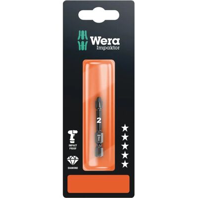 Wera 855/4 Embout d'impacteur - PZ 1 - Revêtu de diamant Wera 855/4 Embout d'impacteur - PZ 1 - Revêtu de diamant