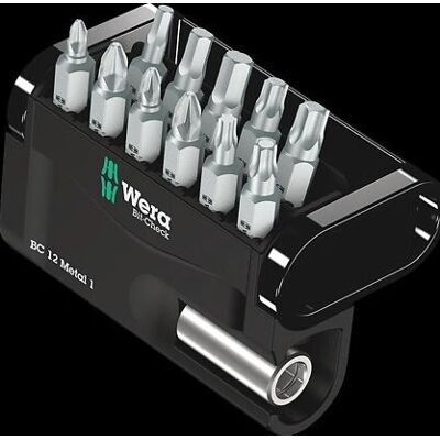 Wera Metalen 12-delige Schroevendraaier Bits Set - PZ PH TX Hex Wera Metalen 12-delige Schroevendraaier Bits Set - PZ PH TX Hex