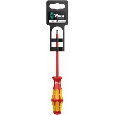 Wera Insulated Slotted Screwdriver - 100mm - Safety Up to 1000V Wera Insulated Slotted Screwdriver - 100mm - Safety Up to 1000V