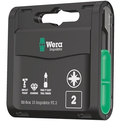 Wera PZ2 Impaktowe końcówki do wkrętarek - 15 szt Wera PZ2 Impaktowe końcówki do wkrętarek - 15 szt