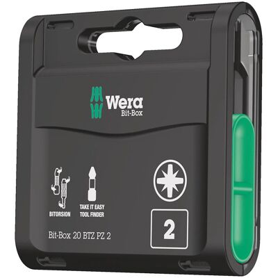 Wera WER057761 Bit-Box 20 BiTorsion Bits PZ2 x 25mm - Skruetrækkersæt Wera WER057761 Bit-Box 20 BiTorsion Bits PZ2 x 25mm - Skruetrækkersæt