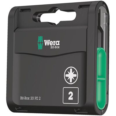 Wera WER057760 Caixa de Bits 20 H Extra Duras PZ2 x 25mm - Ponta de chave de fenda Wera WER057760 Caixa de Bits 20 H Extra Duras PZ2 x 25mm - Ponta de chave de fenda