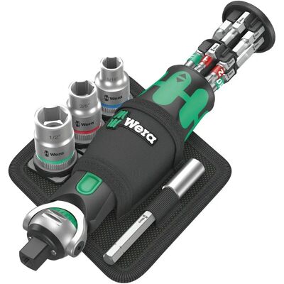 Wera Zyklop 8009 Bærbart Sæt - Ratt, hylser, bits - 18 stk Wera Zyklop 8009 Bærbart Sæt - Ratt, hylser, bits - 18 stk