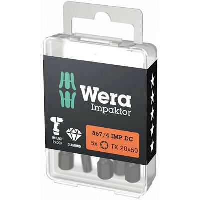 Ensemble de Bits Impacteurs Wera T20 - 5 pièces - Publicité Ensemble de Bits Impacteurs Wera T20 - 5 pièces - Publicité