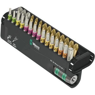 Wera 05057436001 Screwdriver Bits Set - Wood, TORX, Phillips, Pozidriv Wera 05057436001 Screwdriver Bits Set - Wood, TORX, Phillips, Pozidriv