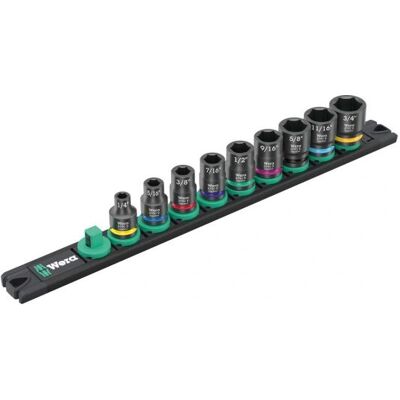 Wera 9608 Impact Socket Set - 3/8" Magnetic Impact Wrench Bits Wera 9608 Impact Socket Set - 3/8" Magnetic Impact Wrench Bits