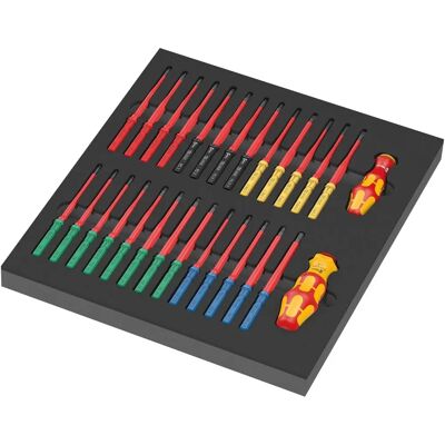Wera 9751 VDE Skrutrekkersett - 28 deler med utbyttbare blader Wera 9751 VDE Skrutrekkersett - 28 deler med utbyttbare blader