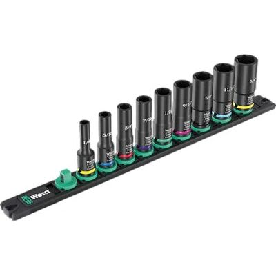 Wera Steckschlüssel-Set - 3/8'' Antrieb, 9-teilig, Schwarz Wera Steckschlüssel-Set - 3/8'' Antrieb, 9-teilig, Schwarz
