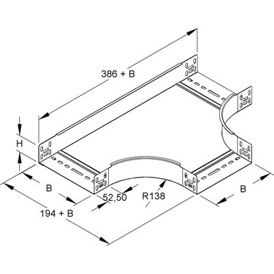 Niedax RTS 60.300 - T-Stück für Kabelrinnen - 60mm - Stahl Niedax RTS 60.300 - T-Stück für Kabelrinnen - 60mm - Stahl