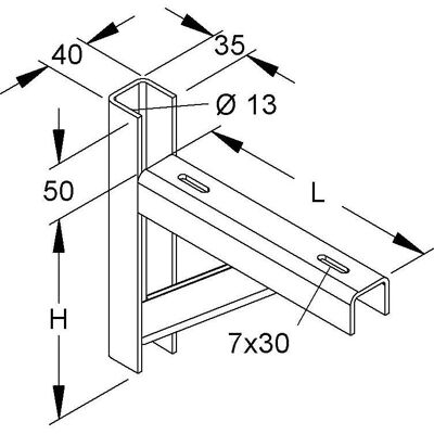 Niedax KTAF200 Wandausleger - 180x220mm Stahl verzinkt Niedax KTAF200 Wandausleger - 180x220mm Stahl verzinkt