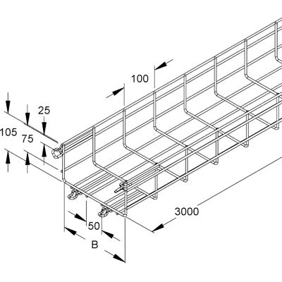 Niedax - MTC 105.100 F - U-Form - Kabelrinne Niedax - MTC 105.100 F - U-Form - Kabelrinne