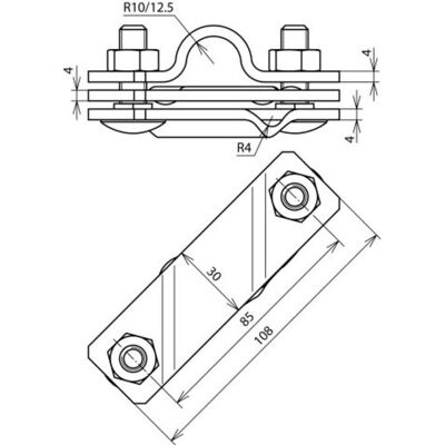 Dehn Stainless Steel Grounding Clamp - 20mm, 7-10mm, Up to 40mm - Electrical Clamp Dehn Stainless Steel Grounding Clamp - 20mm, 7-10mm, Up to 40mm - Electrical Clamp
