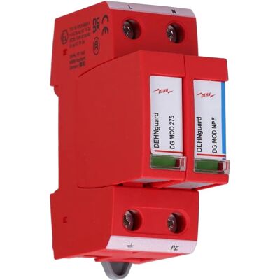 Protector de sobretensión DEHN 952110 - 2 polos, 230V, 40kA Protector de sobretensión DEHN 952110 - 2 polos, 230V, 40kA