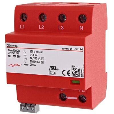 Dehn DVA EMOB 3P 255 FM Protector de Sobretensiones - Interruptor Dehn DVA EMOB 3P 255 FM Protector de Sobretensiones - Interruptor