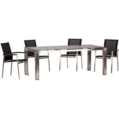 ACAMP AURIS Gartentisch-Set - Edelstahl, Modern, 4 Stühle & Tisch ACAMP AURIS Gartentisch-Set - Edelstahl, Modern, 4 Stühle & Tisch