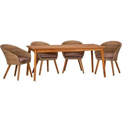 ACAMP Atacama Gartenmöbelset - Teak, 4 Stühle & Tisch ACAMP Atacama Gartenmöbelset - Teak, 4 Stühle & Tisch