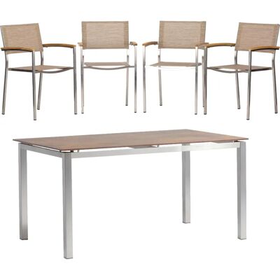 Acamp SKYE Gartenset - Edelstahl, Teak, Witterungsbeständig Acamp SKYE Gartenset - Edelstahl, Teak, Witterungsbeständig