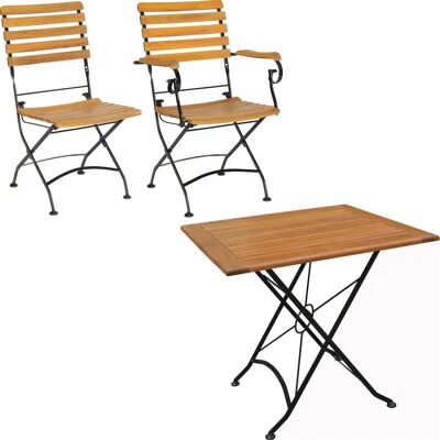 Acamp Gartentisch + Stühle Set - FSC Akazienholz, Teak Finish Acamp Gartentisch + Stühle Set - FSC Akazienholz, Teak Finish