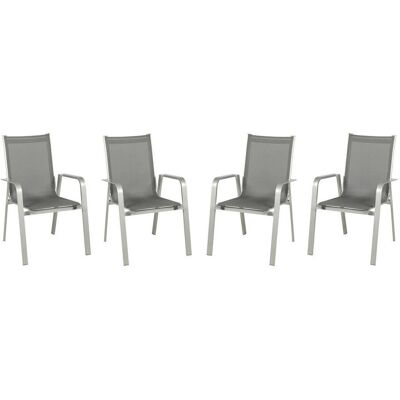Acamp Gartenstühle Set - 4 Stapelsessel aus Metall & Textil Acamp Gartenstühle Set - 4 Stapelsessel aus Metall & Textil