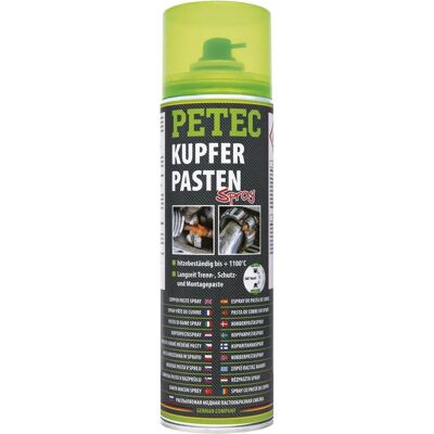 PETEC Kupferpaste Spray - Hochtemperatur Schmiermittel - 500ml PETEC Kupferpaste Spray - Hochtemperatur Schmiermittel - 500ml