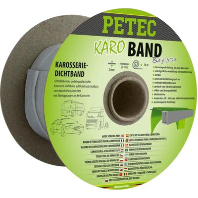Petec karosseritape - Grå, 20mm, 2mm, 16m Petec karosseritape - Grå, 20mm, 2mm, 16m